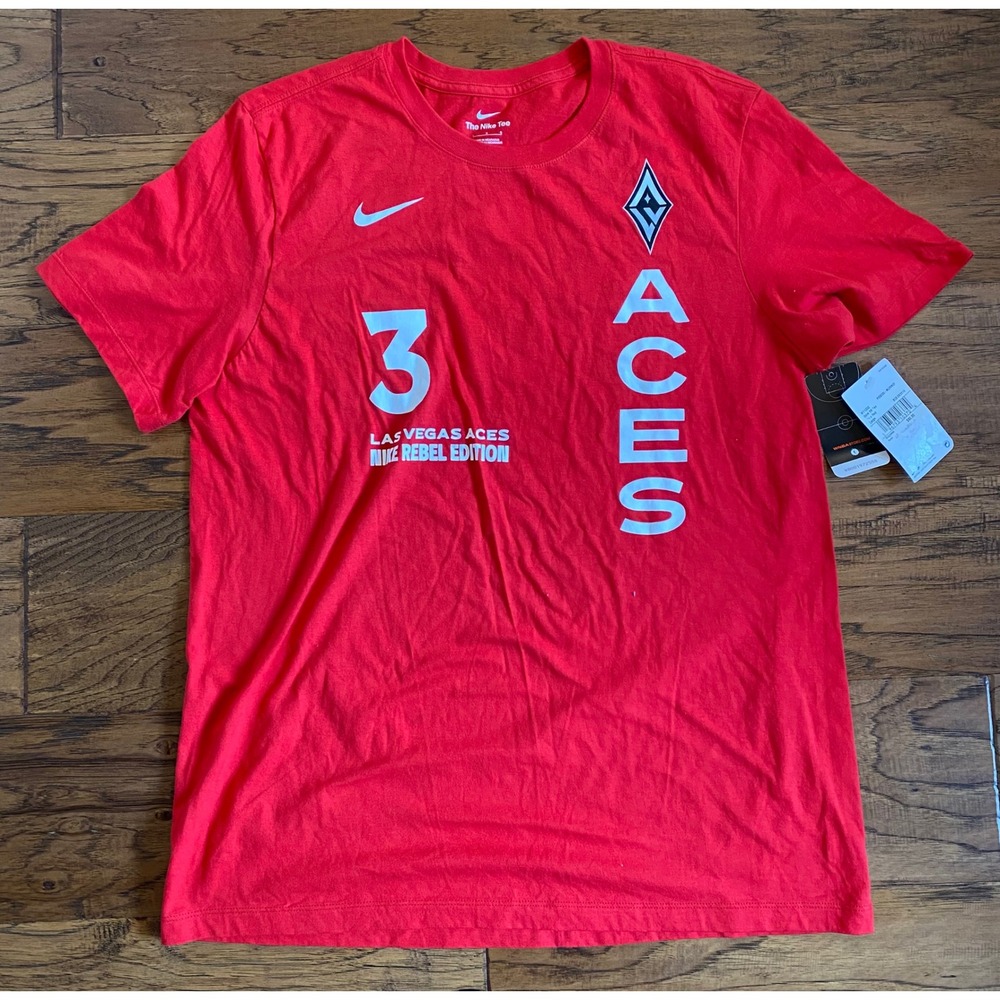 Nike Las Vegas Aces Candace Parker Rebel Edition Red T-Shirt WNBA Womens Large